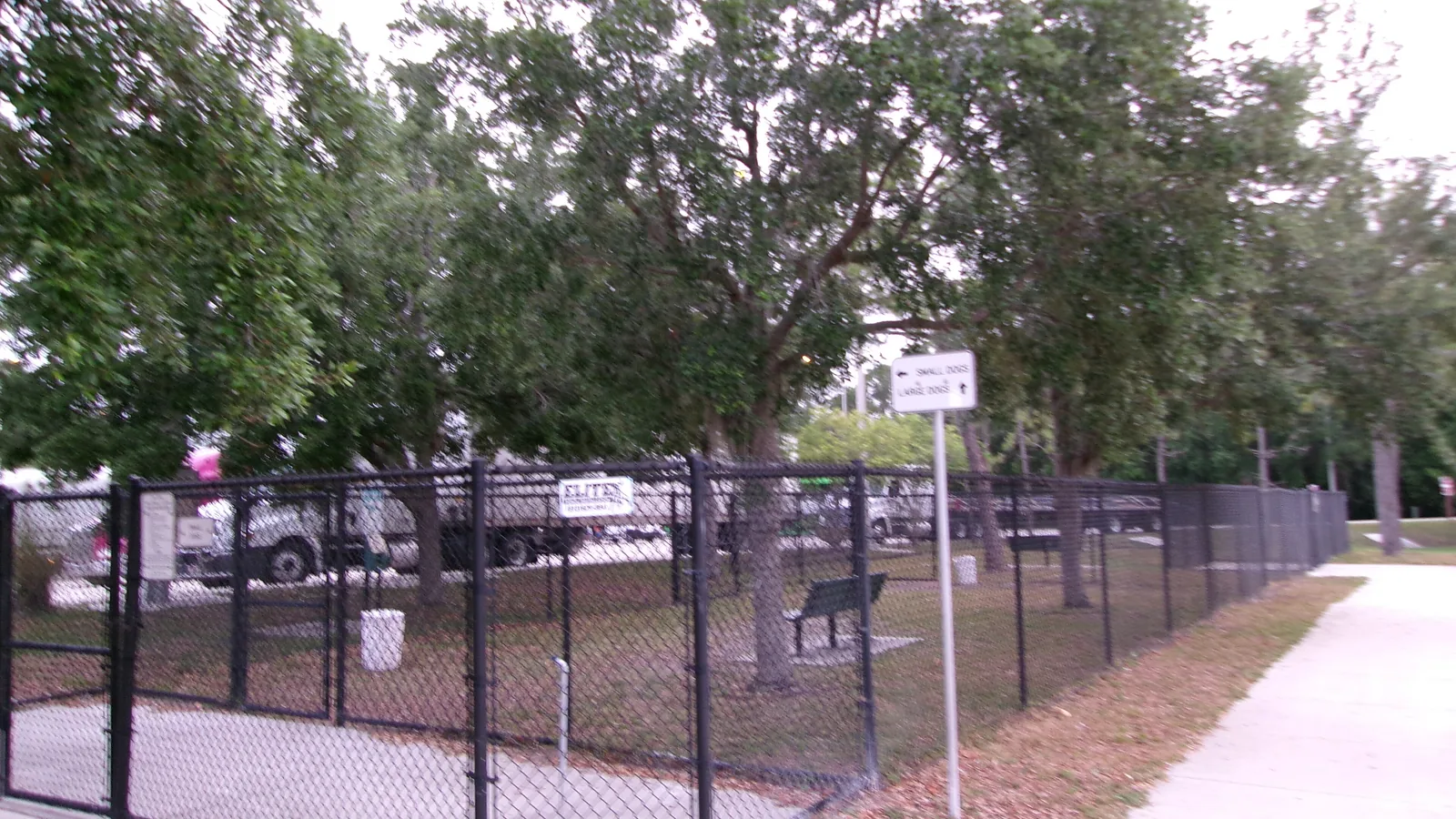 The fenced dog park at the southbound Interstate 75 rest area in Wesley Chapel