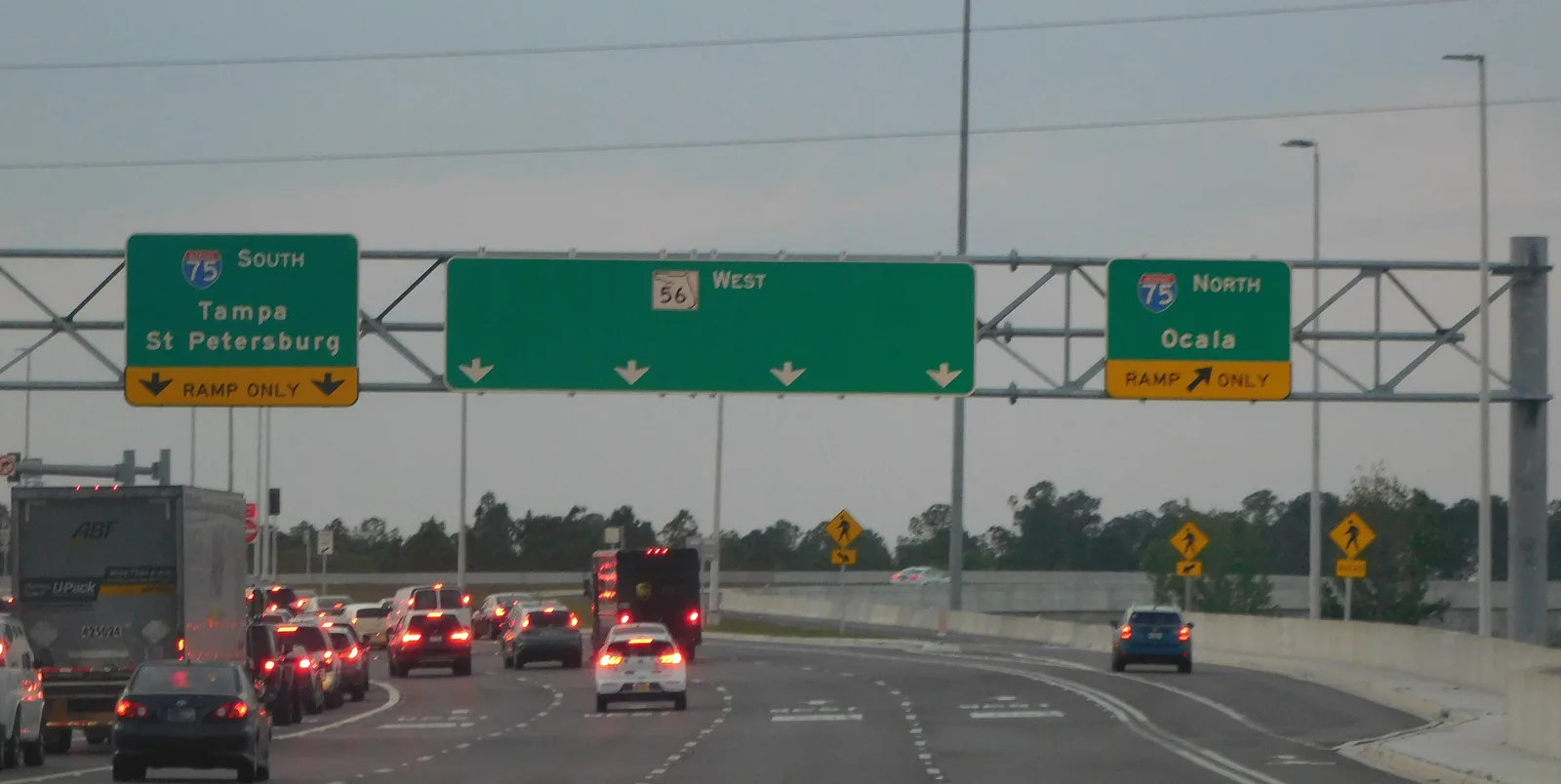State Road 56 at I-75 in Wesley Chapel, with the ramps to Tampa and Ocala