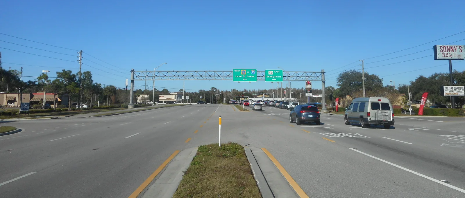 Bruce B. Downs Boulevard meets State Road 54 and Wesley Chapel Boulevard in Wesley Chapel