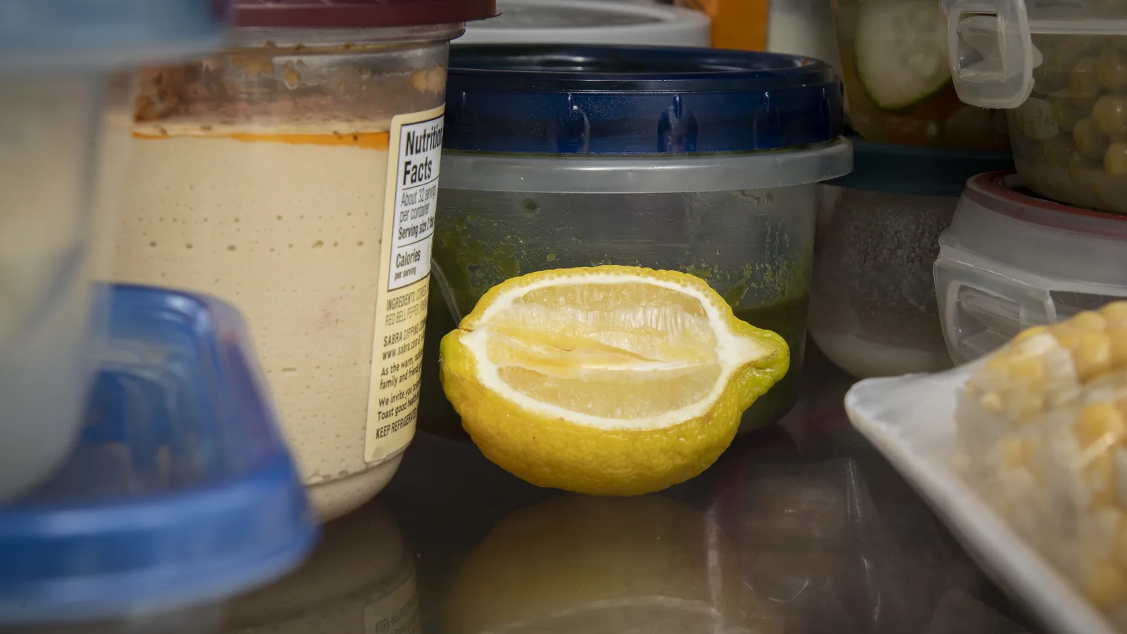 A U.S. Department of Agriculture food safety photo of a refrigerator, used to teach safe food storage