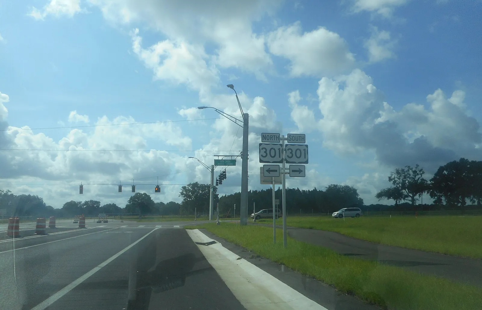U.S. 301 signs at the east end of State Road 56 in Zephyrhills, the road that links Wesley Chapel to Zephyrhills.