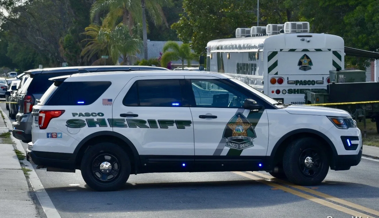 A Pasco Sheriff's Office patrol vehicle; the sheriff's office polices unincorporated Wesley Chapel